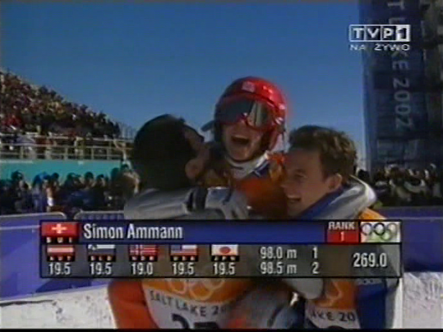 Sylvain Freiholz, Simon Ammann i Andreas Kuettel (TVP)